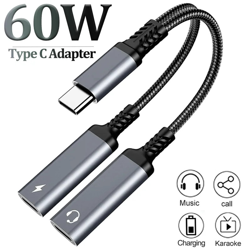Earphone Splitter Jack - OTG 2 في 1 USB C