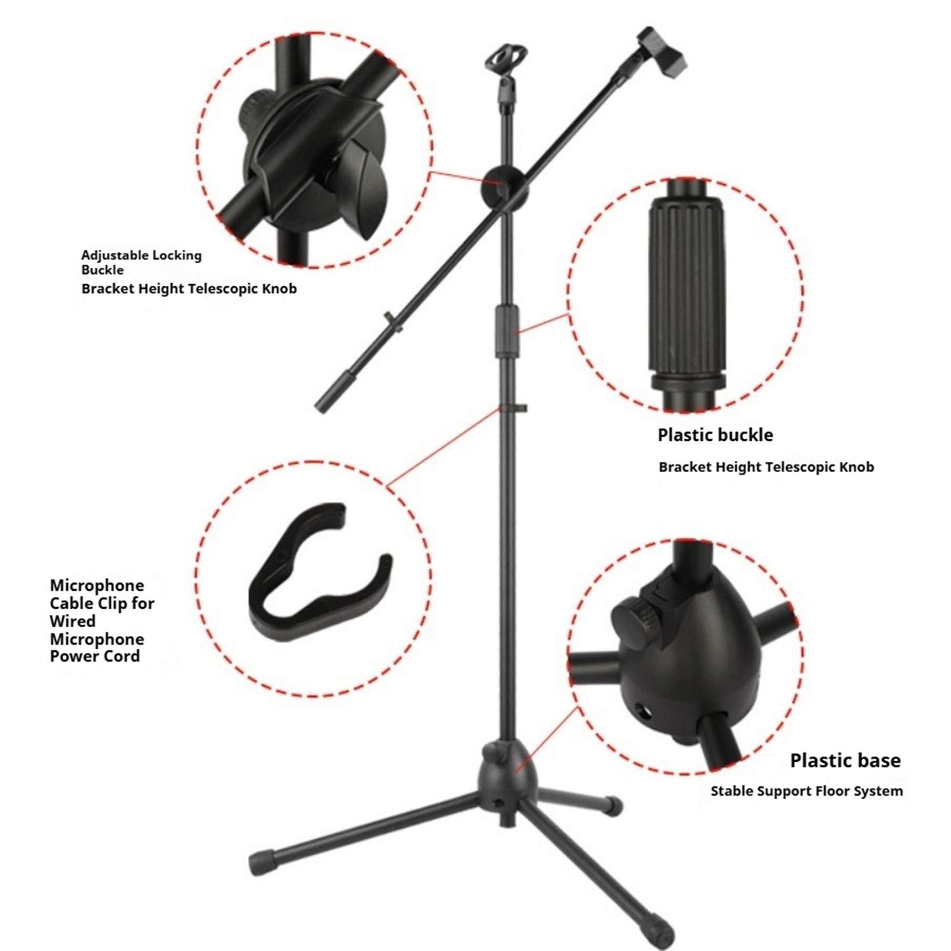 حامل ميكروفون أرضي بتصميم ذراع - مراجعة Shure Mic Sm58 وسعره