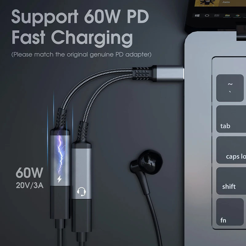 OTG 2 في 1 USB C الفاصل إلى نو - مراجعة Earphone Splitter Jack وسعره